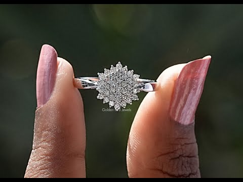 YouTube Video Of Round Cut Diamond Cluster Engagement Ring