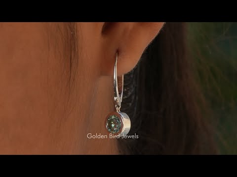 [YouTube Video Of Round Cut Moissanite Dangle Earrings]-[Golden Bird Jewels]
