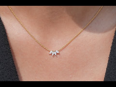 Youtube Video of Marquise Cut Diamond Flower Minimalist Pendant