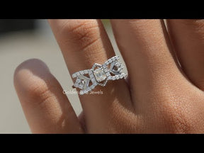 [YouTube Video Of Old Mine Cushion Cut Moissanite Engagement Ring]-[Golden Bird Jewels]