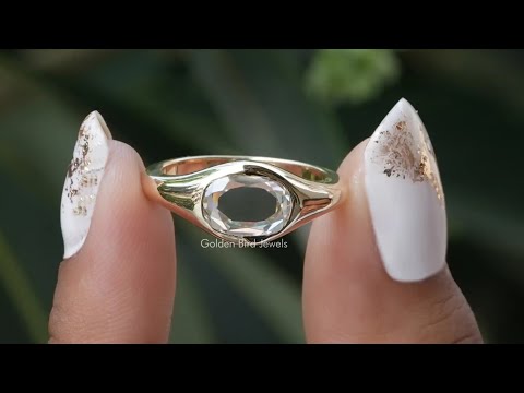 YouTube Video Of Rose Cut Oval Moissanite Bezel Set Ring 