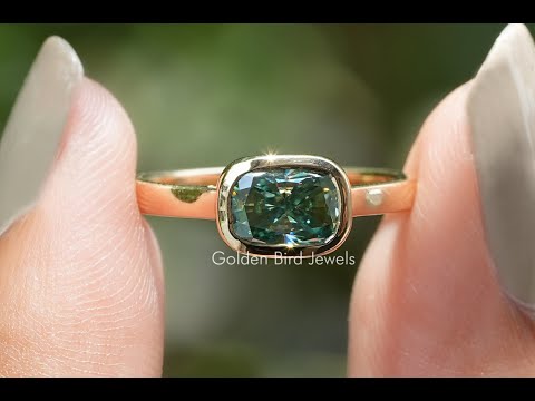 [YouTube Video Of Elongated Cushion Moissanite Solitaire Ring]-[Golden Bird Jewels]