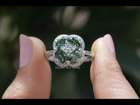 [YouTube Video Of Oval Halo Moissanite Ring]-[Golden Bird Jewels]