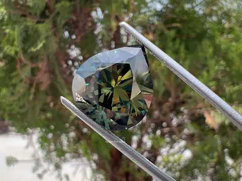 Dark Green Pear Cut Moissanite Loose Stone