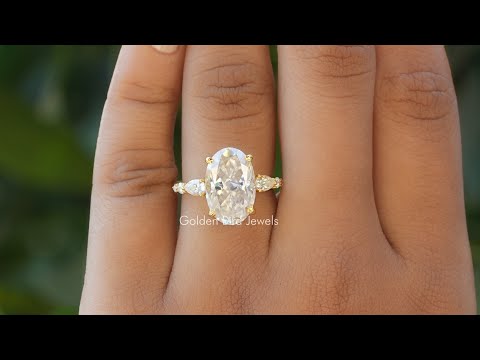 [YouTube Video Of Moissanite Oval Cut Engagement Ring]-[Golden Bird Jewels]