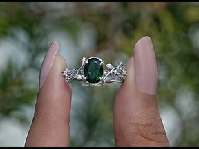 YouTube Video Of Peridot Green Oval Cut Gemstone Engagement Ring