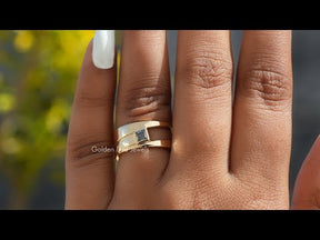 [YouTube Video Of Princess Cut Moissanite Solitaire Band]-[Golden Bird Jewels]