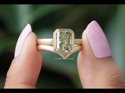 [YouTube Video Of Radiant Cut Moissanite Bridal Ring Set]-[Golden Bird Jewels]