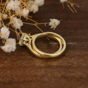Double Row Moissanite Bridal Wedding Ring Set 