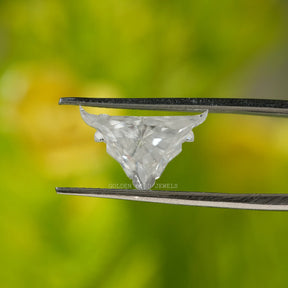 in tweezer beautiful view of 2.40 carat colorless antique bull face cut moissanite stone