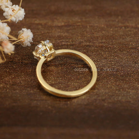 [Colorless Moissanite Asscher Cut Ring Set In Prongs]-[Golden Bird Jewels] 