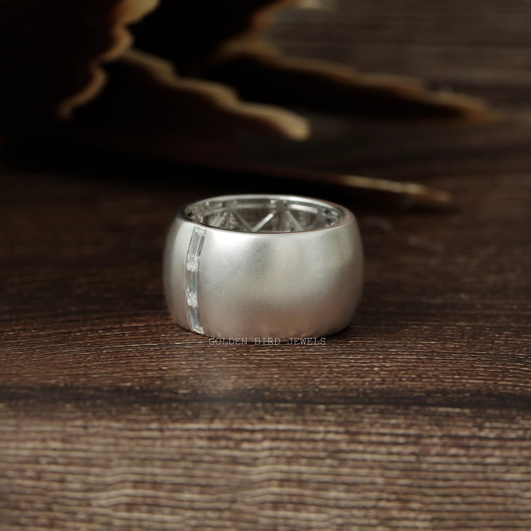 Baguette Moissanite Men's Wide Band - Main Image