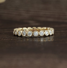 Bezel Set Round Moissanite Full Eternity Band