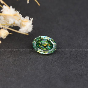 Front View Of Moissanite Step Cut Oval Cut Loose