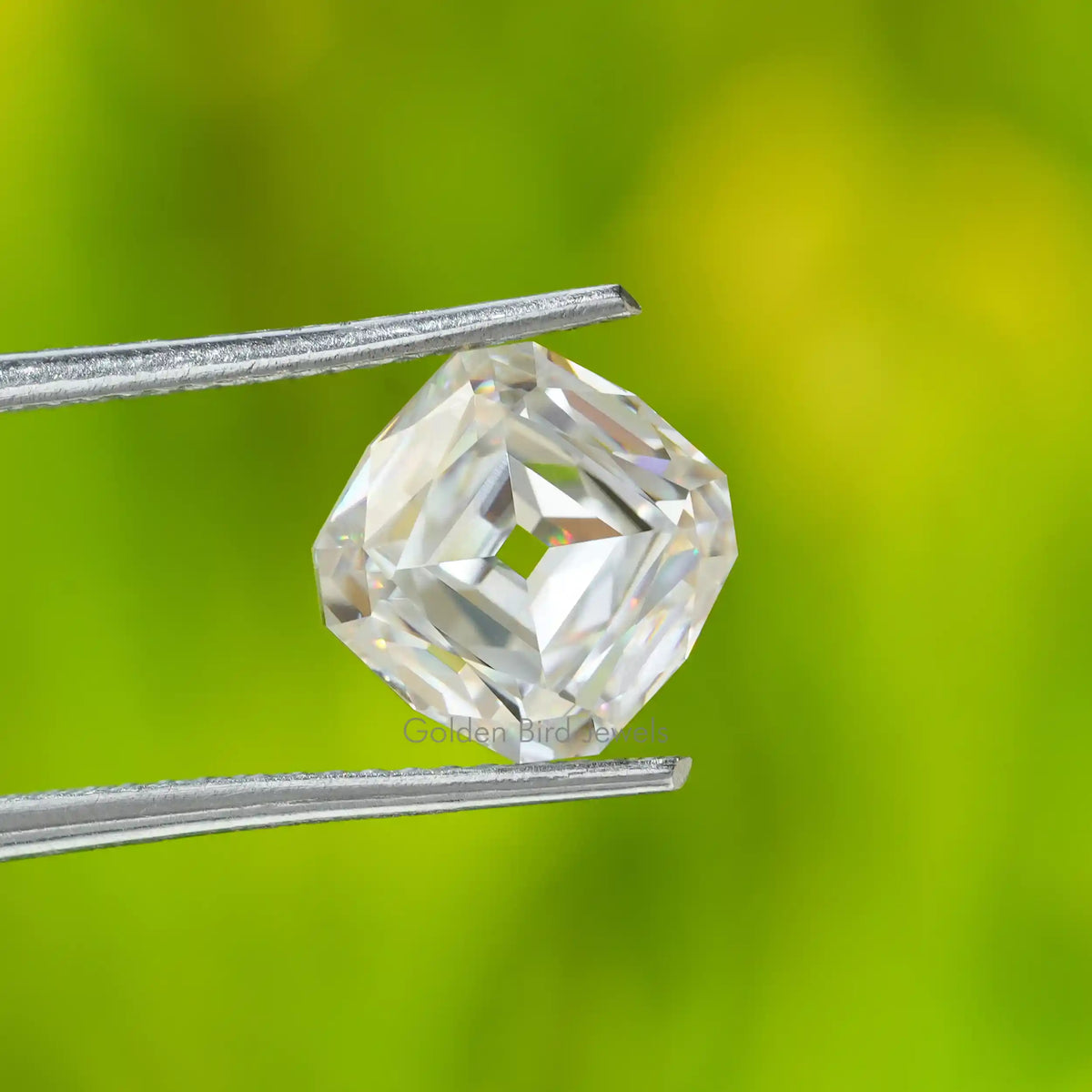 View of Brilliant Mazarin Cut Loose Moissanite
