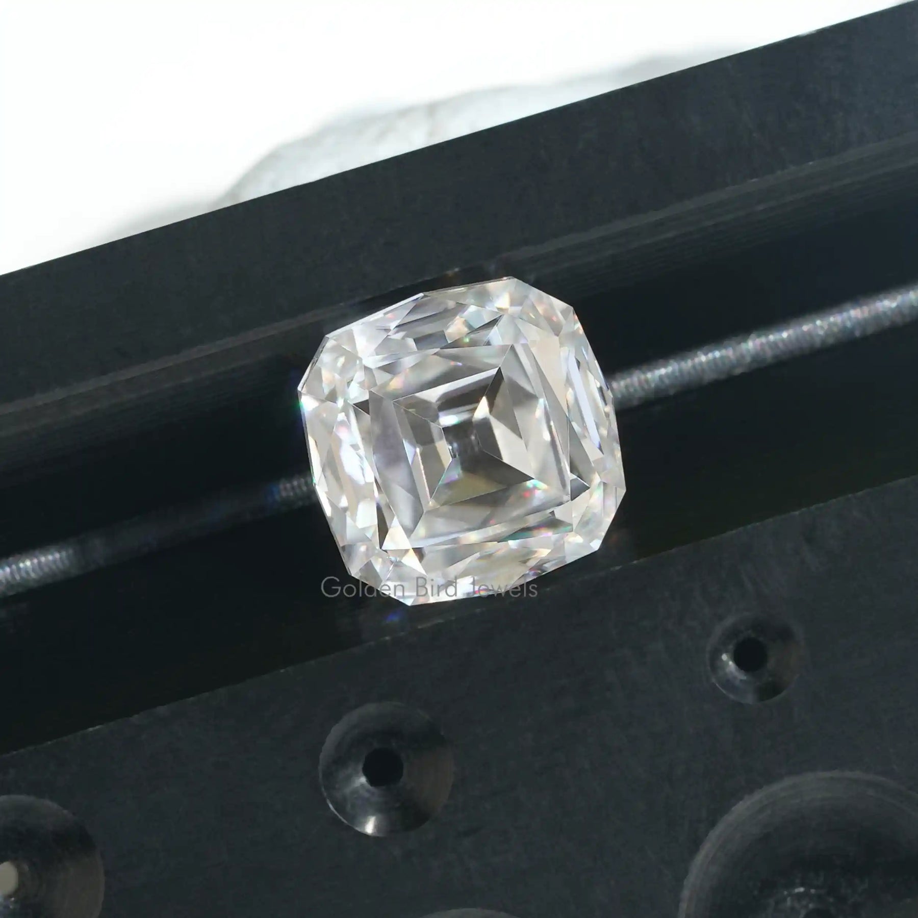 Excellent Front View Of Mazarin Cut Moissanite