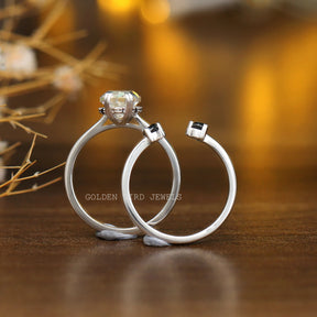 Colorless Dutch Marquise Hidden Halo Black Trillion Moissanite Ring
