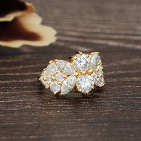 [Moissanite Vintage Style Moissanite Engagement Ring]-[Golden Bird Jewels]