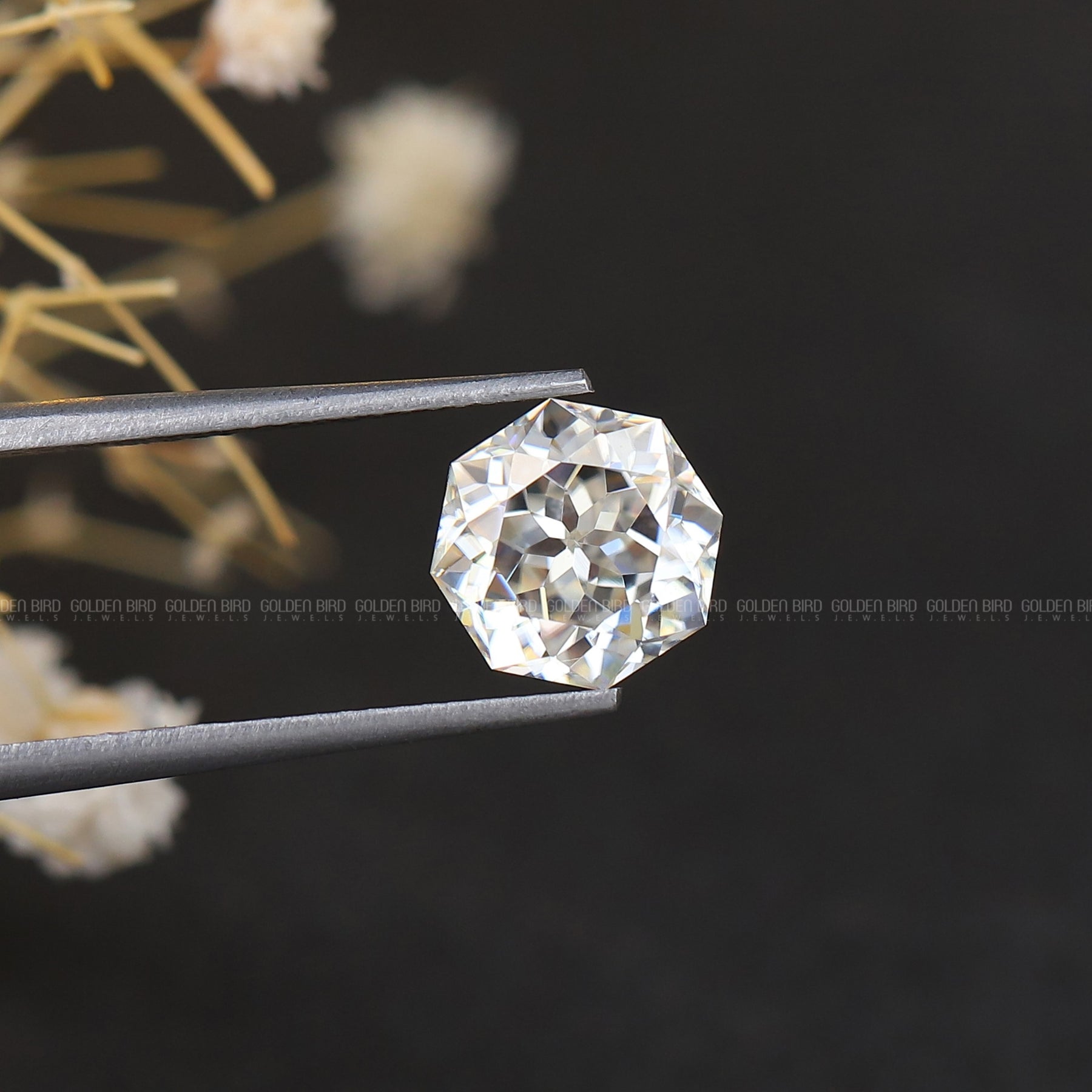 [Colorless Octagon Cut Loose Stone]-[Golden Bird Jewels]