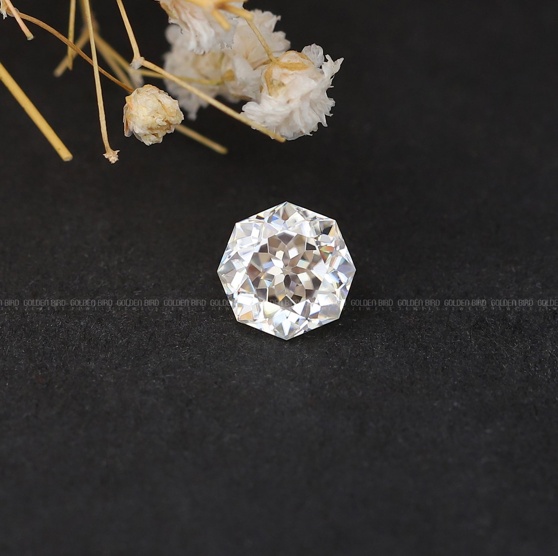 [Moissanite Octagon Cut Loose Stone]-[Golden Bird Jewels]