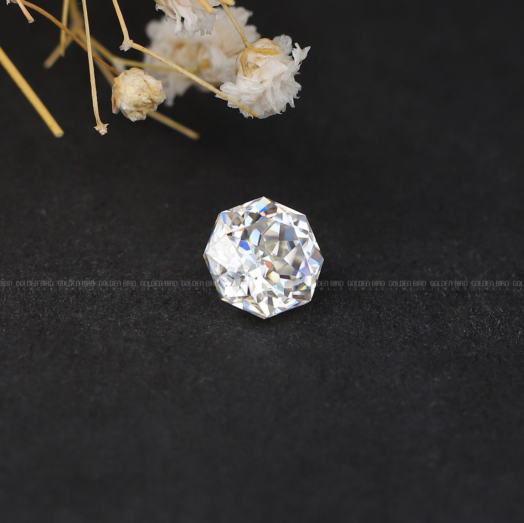 [Colorless Octagon Cut Loose Stone]-[Golden Bird Jewels]