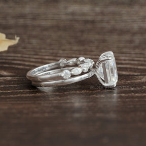 Colorless Radiant Cut Moissanite Half Eternity Matching Band