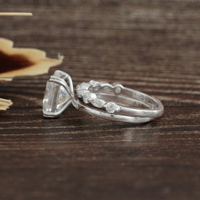 Colorless Radiant Cut Moissanite Half Eternity Matching Band