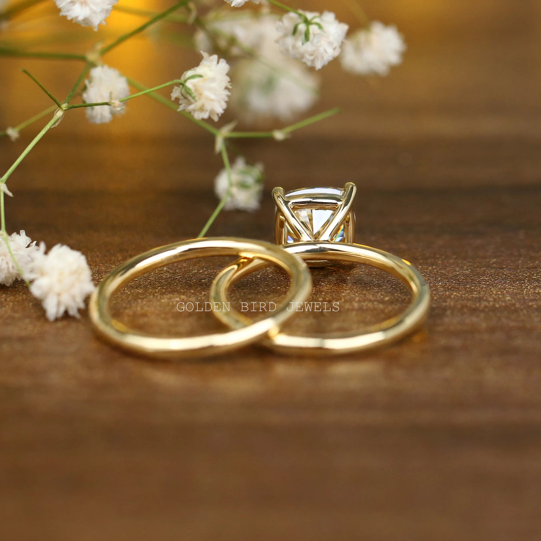 Yellow gold solitaire wedding set on sale