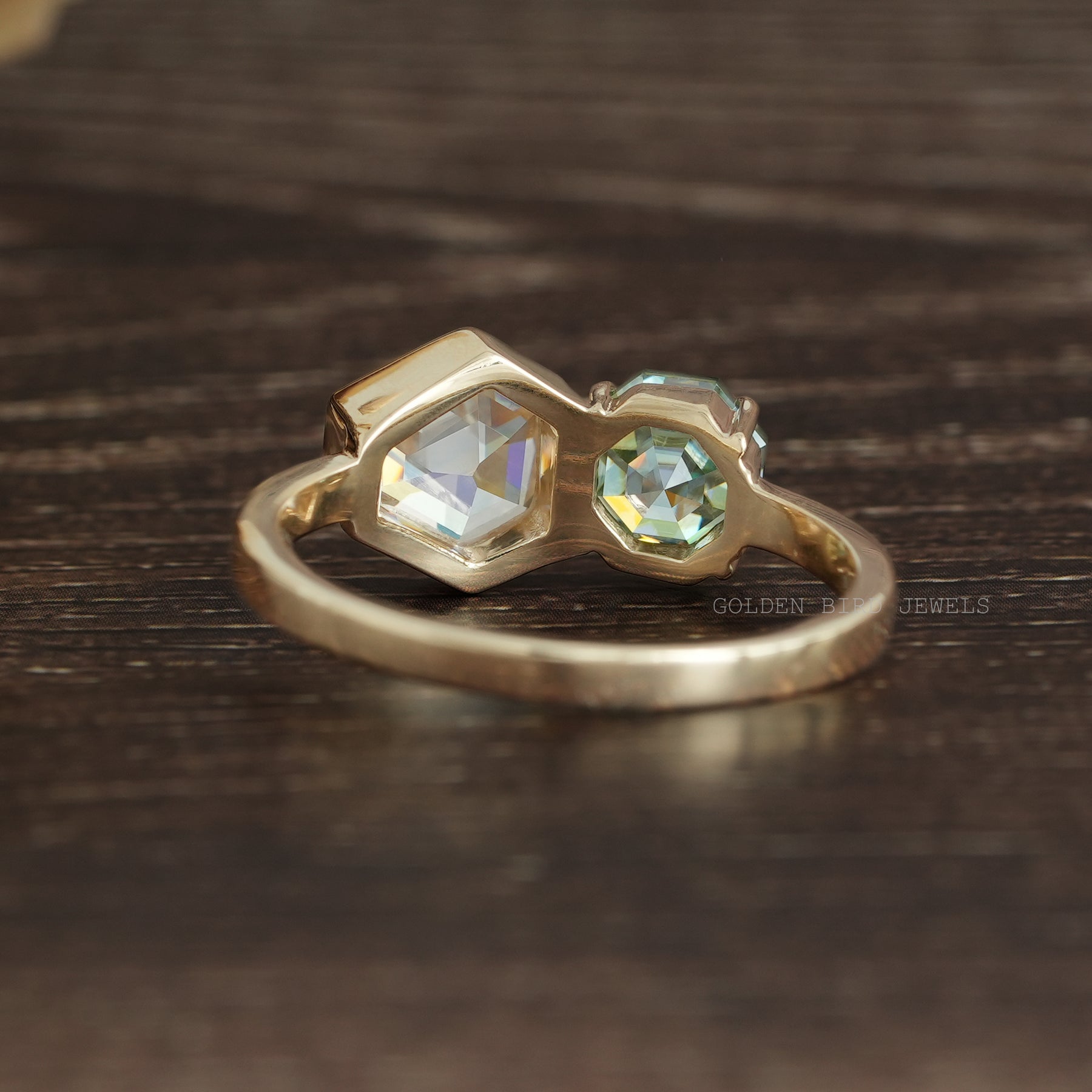 Unique Style Moissanite Toi Et Moi Engagement Ring