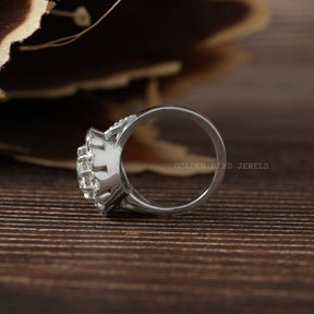 [This round cut moissanite engagement ring set in prong setting]-[Golden Bird Jewels]