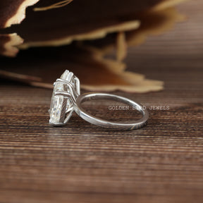 [2 Stone Moissanite Marquise & Radiant Cut Ring]-[Golden Bird Jewels]