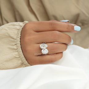 Pear & Oval Cut Moissanite You And Me Ring For Her