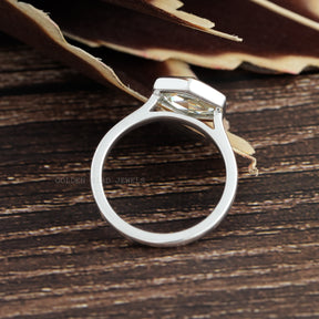 Rose Cut Hexagon Moissanite Engagement Ring