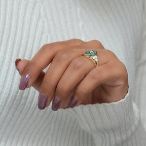 Rose Cut Marquise Moissanite Vintage Engagement Ring