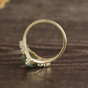 Rose Cut Marquise Moissanite Vintage Engagement Ring