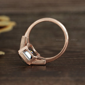 [Three Stone moissanite Engagement Ring For Women]-[Golden Bird Jewels]
