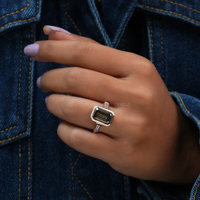 [Color Moissanite Solitaire Engagement Ring]-[Golden Bird Jewels]