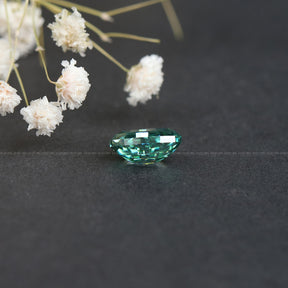 [Dark Green Oval Shaped Loose Moissanite]-[Golden Bird Jewels]
