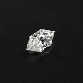 Right side view of timeless look colorless Dutch Marquise Cut Lab Created Moissanite Stone