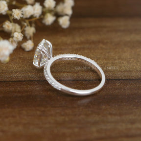 Back Side View Of Marquise Cut Moissanite With Side Stone Engagement Ring