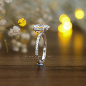 Side View Of 14K White Gold Moissanite Solitaire Ring