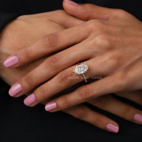In Finger Dutch Marquise Cut Moissanite Engagement Ring