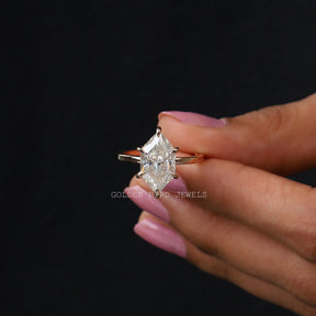 [6 Prong Set Dutch Marquise Cut Moissanite Engagement Ring]-[Golden Bird Jewels] 