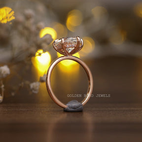 [14K Rose Gold Dutch Marquise Cut Moissanite Engagement Ring]-[Golden Bird Jewels]