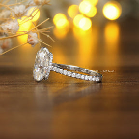 [6.60 Carat Cushion Cut Moissanite Engagement Ring]-[Golden Bird Jewels]