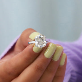[4 Caratt Cushion Cut Moissanite Engagement Ring]-[Golden Bird Jewels]