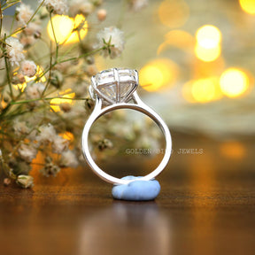 Cushion Cut Solitaire Engagement Ring In Moissanite 