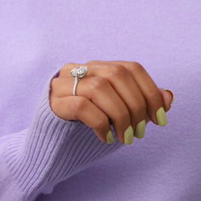 Cushion Cut Moissanite Solitaire Engagement Ring