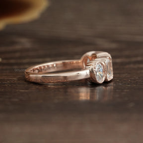 [5 Stone Lab Diamond Weeding band Made With Rose Gold]-[Golden Bird Jewels]