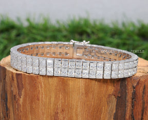 Princess Cut Moissanite Tennis Men's Bracelet